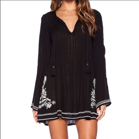 Revolve Tularosa Audrey Embroidery Dress in Black - Picture 4 of 6
